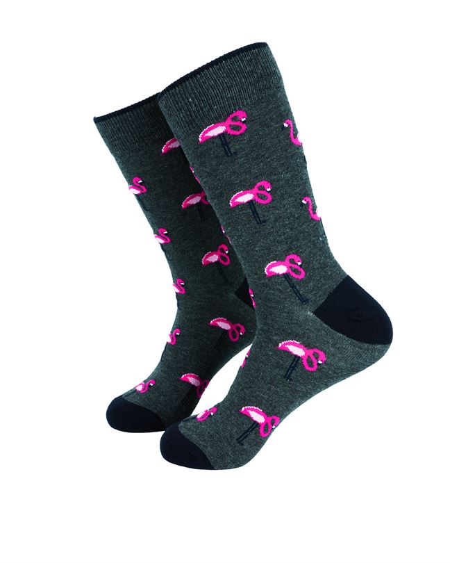 Pink Flamingos Grey