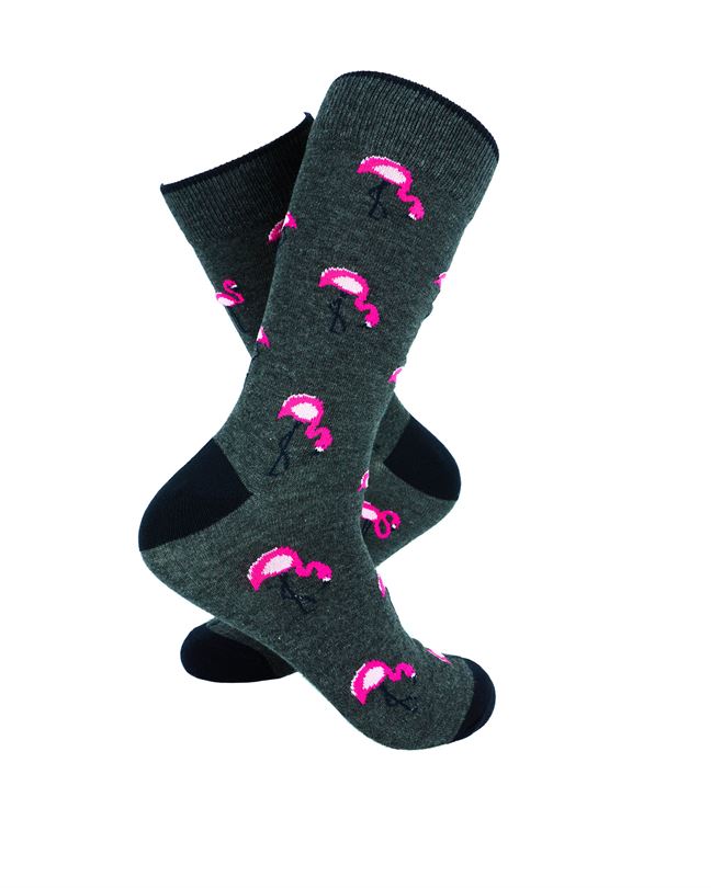 Pink Flamingos Grey
