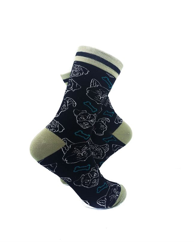 cooldesocks pit bull silhouette crew socks right view image