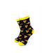 cooldesocks pizza black yellow quarter socks front view image