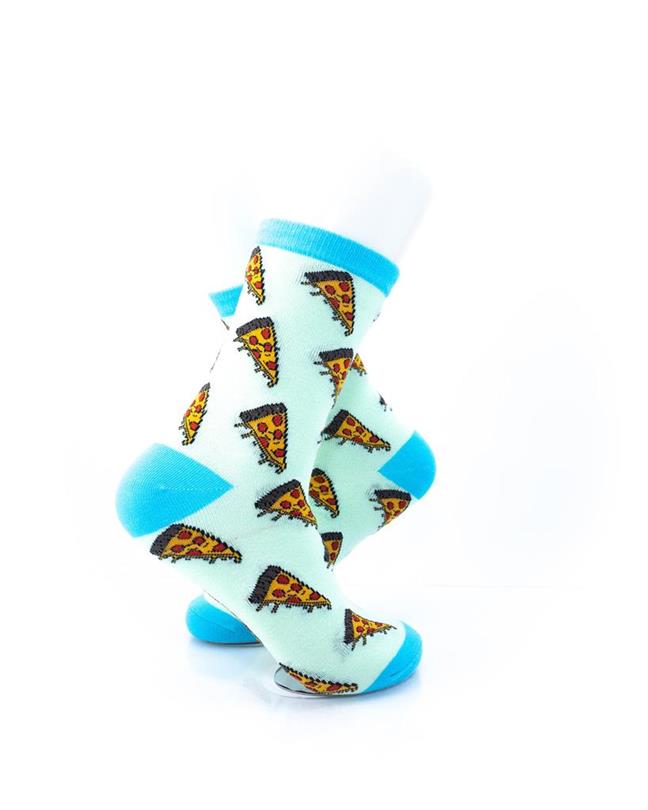 cooldesocks pizza light green blue quarter socks right view image