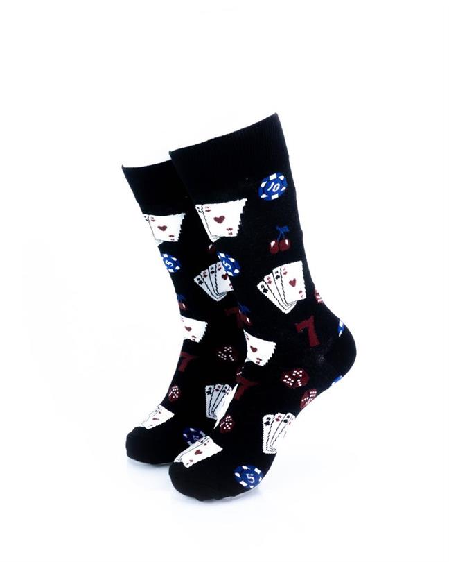 cooldesocks playing cards crew socks front view image