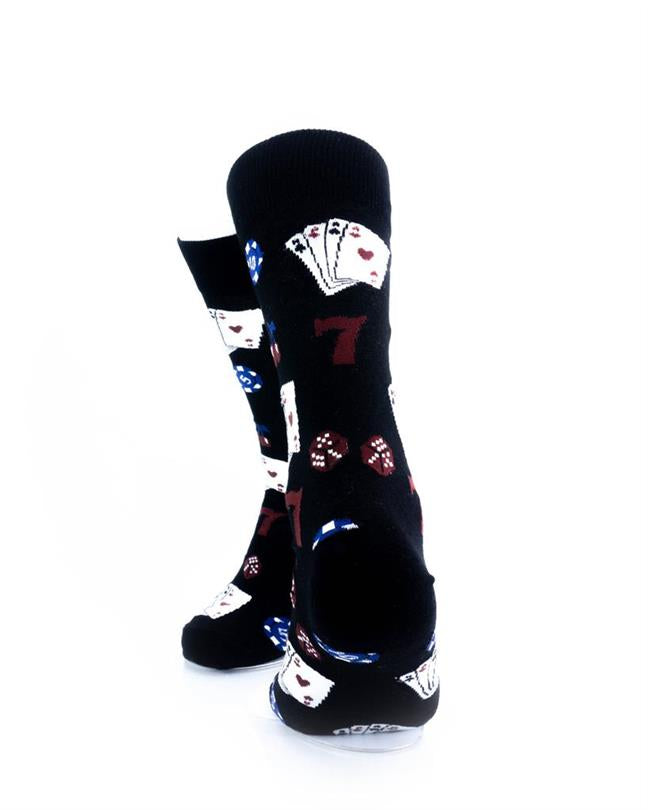 cooldesocks playing cards crew socks rear view image