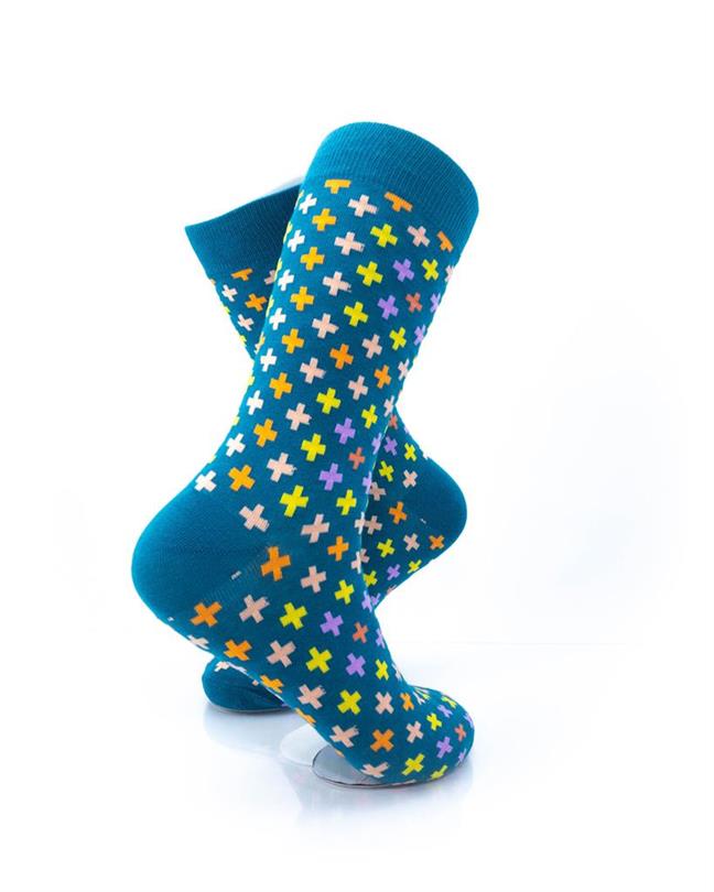 cooldesocks plus sign teal crew socks right view image
