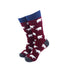 cooldesocks polar bear blue maroon crew socks front view image
