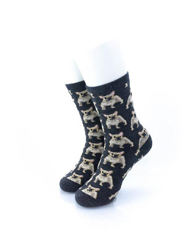 cooldesocks pug black quarter socks front view image