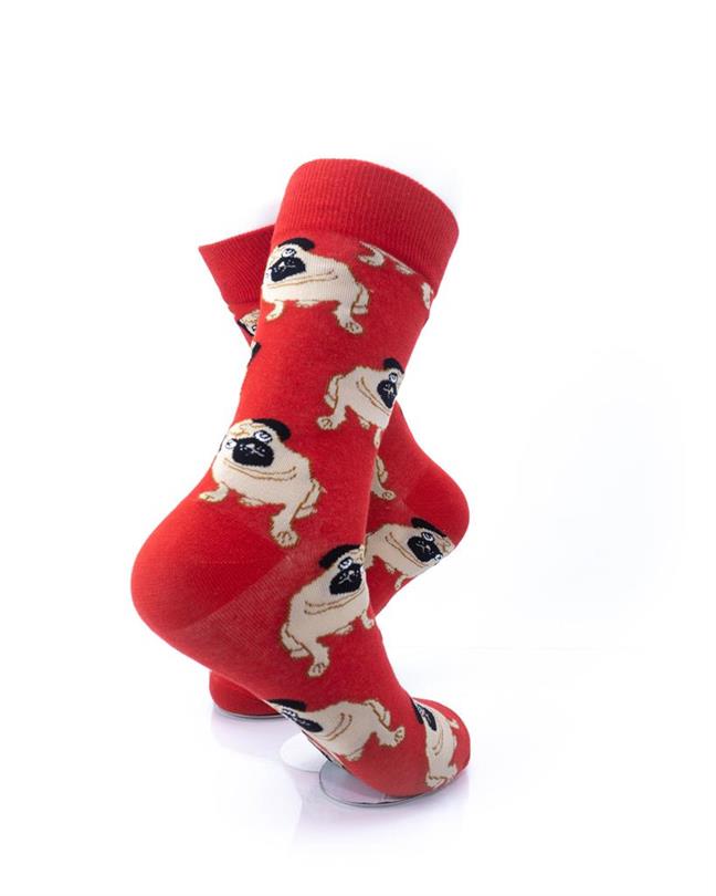 cooldesocks pugs red crew socks right view image