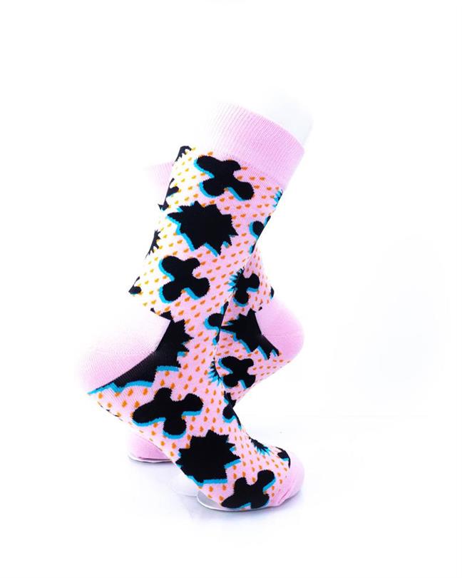 cooldesocks puzzle pieces pink crew socks right view image