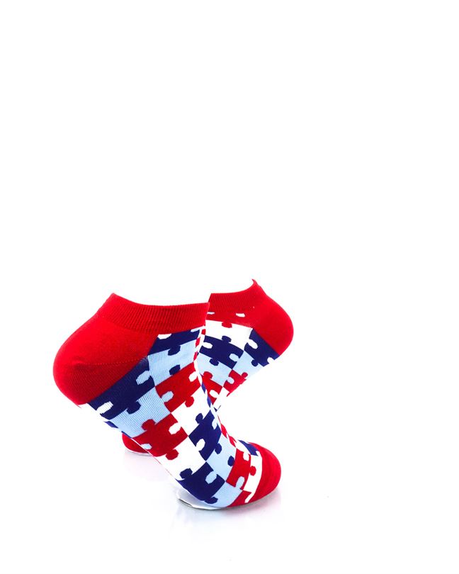cooldesocks puzzle red ankle socks right view image