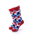 cooldesocks puzzle red crew socks front view image