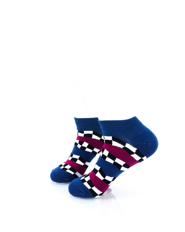 cooldesocks racing flag blue ankle socks left view image