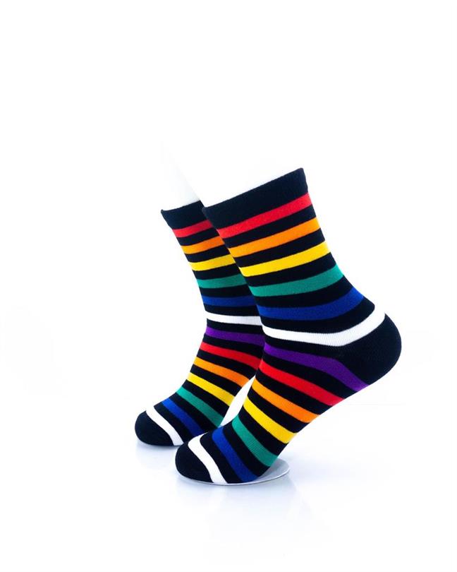 cooldesocks rainbow black quarter socks left view image