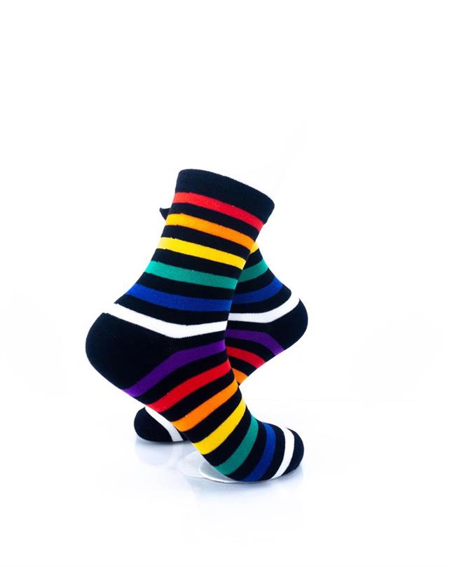 cooldesocks rainbow black quarter socks right view image
