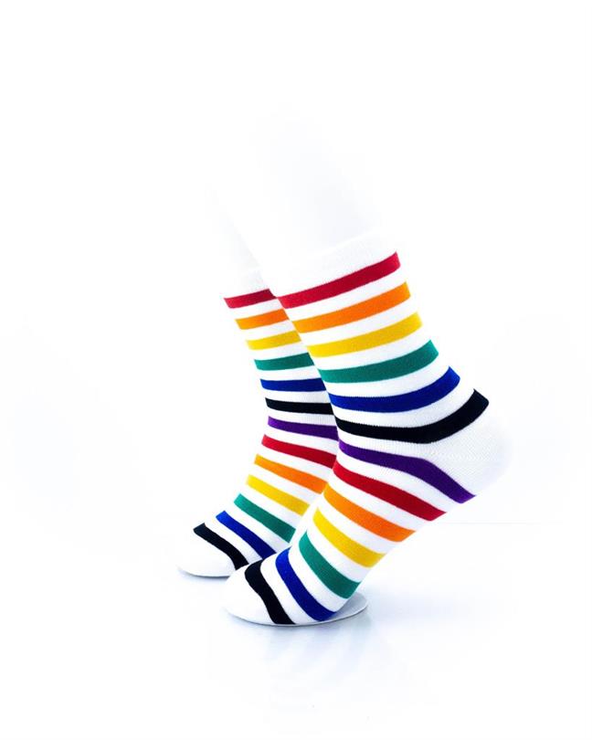 cooldesocks rainbow white quarter socks left view image