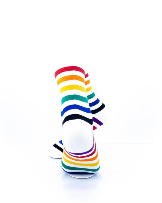 cooldesocks rainbow white quarter socks rear view image