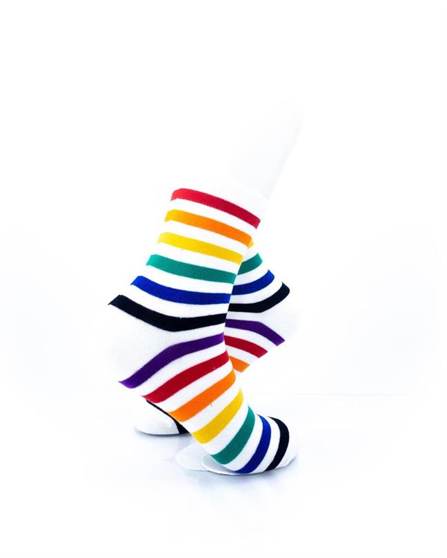 cooldesocks rainbow white quarter socks right view image