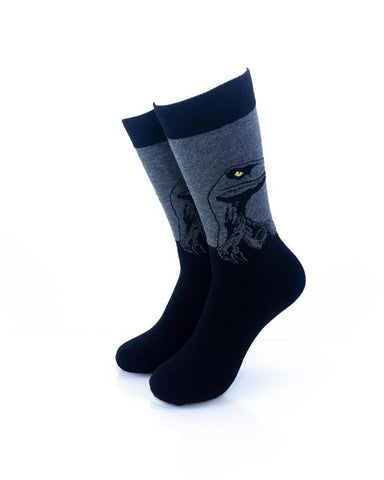 cooldesocks raptor black crew socks front view image