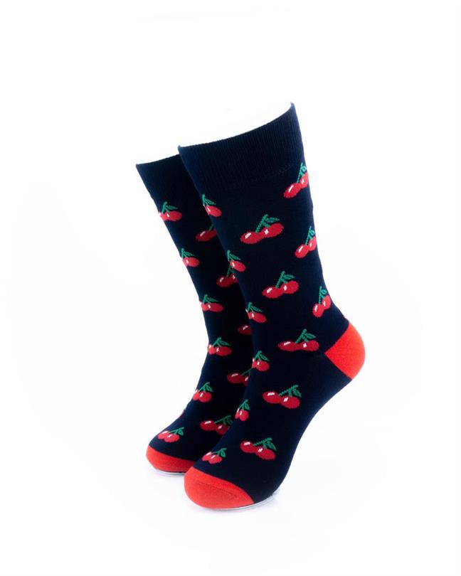 cooldesocks red cherry crew socks front view image