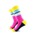 cooldesocks retro colorful pink crew socks left view image