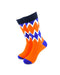cooldesocks retro electric orange blue crew socks front view image