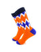 cooldesocks retro electric orange blue crew socks left view image