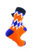 cooldesocks retro electric orange blue crew socks right view image