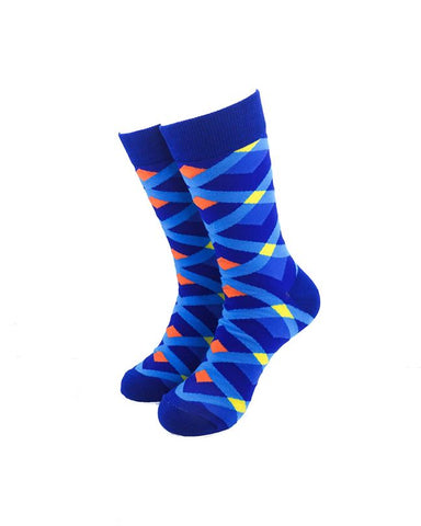 cooldesocks ribbon blue crew socks front view image