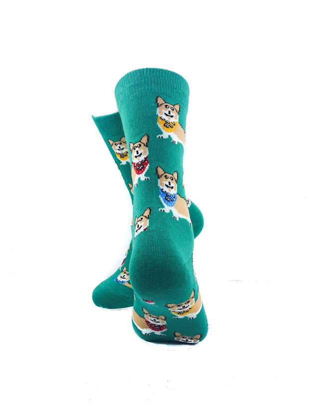 cooldesocks royal corgis crew socks rear view image