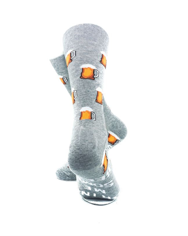 cooldesocks say bring me some beers crew socks rear view image