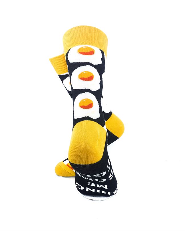 cooldesocks say bring me some eggs crew socks rear view image