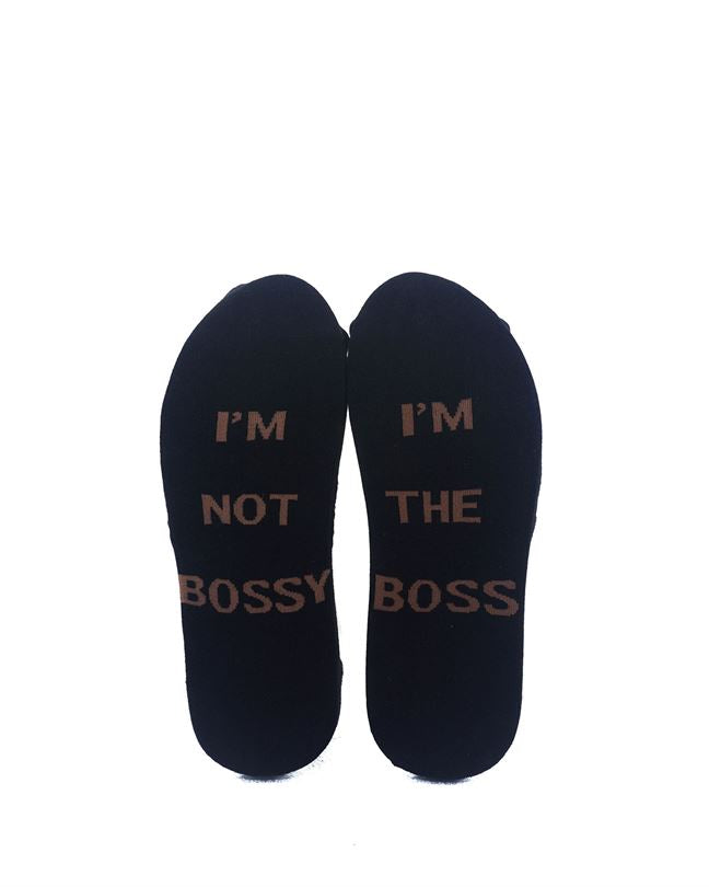 cooldesocks say i_m the boss crew socks sole view image