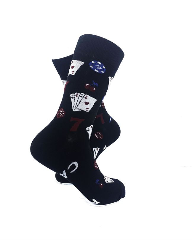 cooldesocks say keep calm play cards crew socks right view image