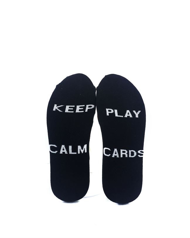 cooldesocks say keep calm play cards crew socks sole view image