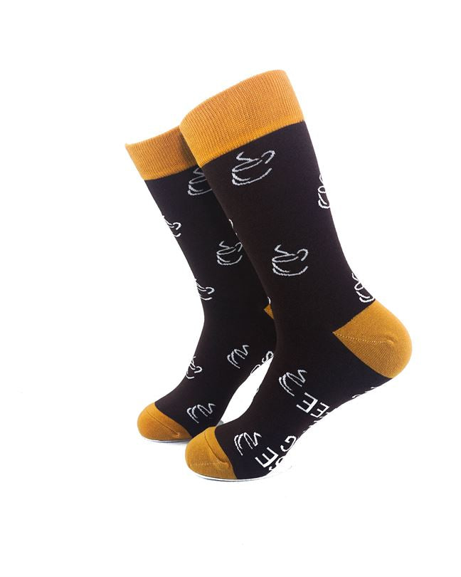 cooldesocks say please bring me coffee crew socks left view image
