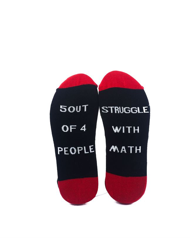 cooldesocks say struggle with math crew socks sole view image