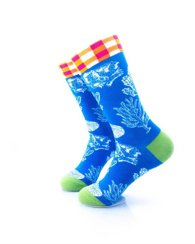 cooldesocks sea coral crew socks left view image