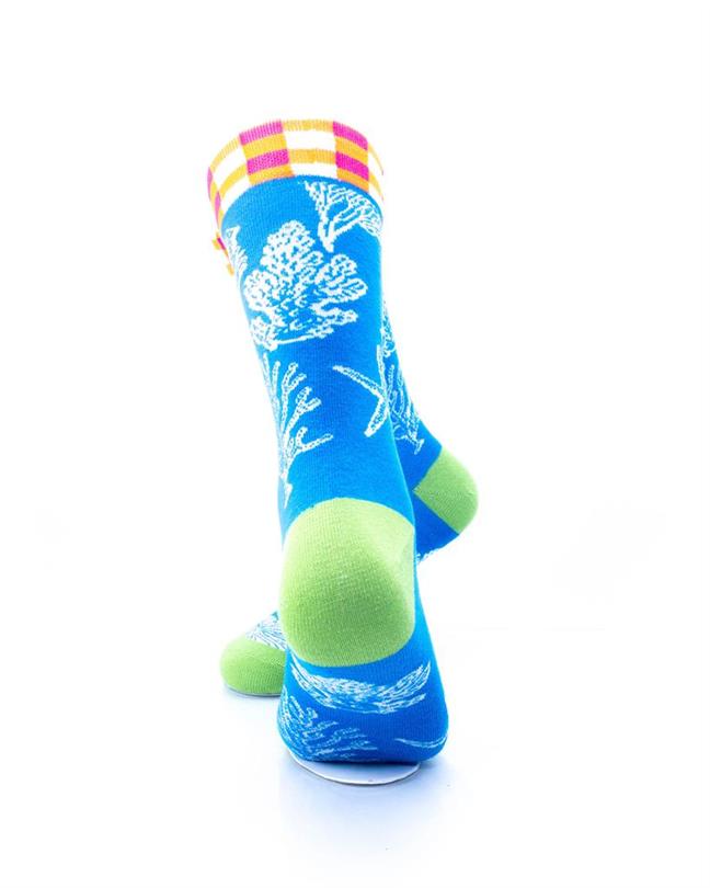 cooldesocks sea coral crew socks rear view image