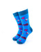cooldesocks sea fishes blue neon crew socks front view image