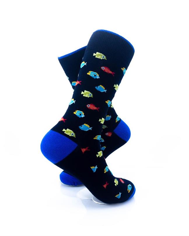 cooldesocks sea fishes small pattern crew socks right view image