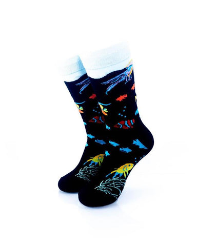 cooldesocks sea life crew socks front view image