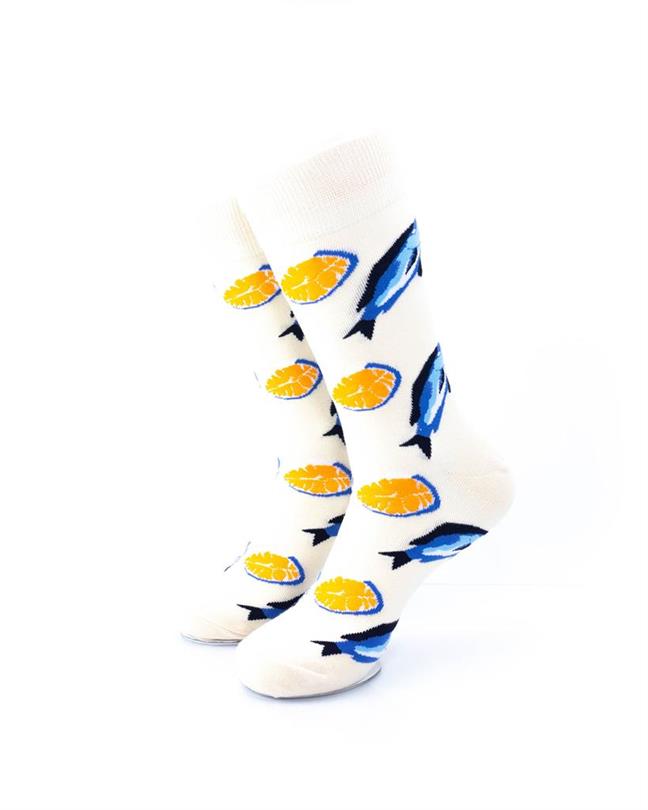 cooldesocks seafood sashimi crew socks front view image