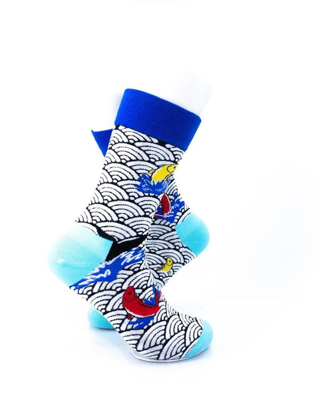cooldesocks seigaiha koi crew socks right view image