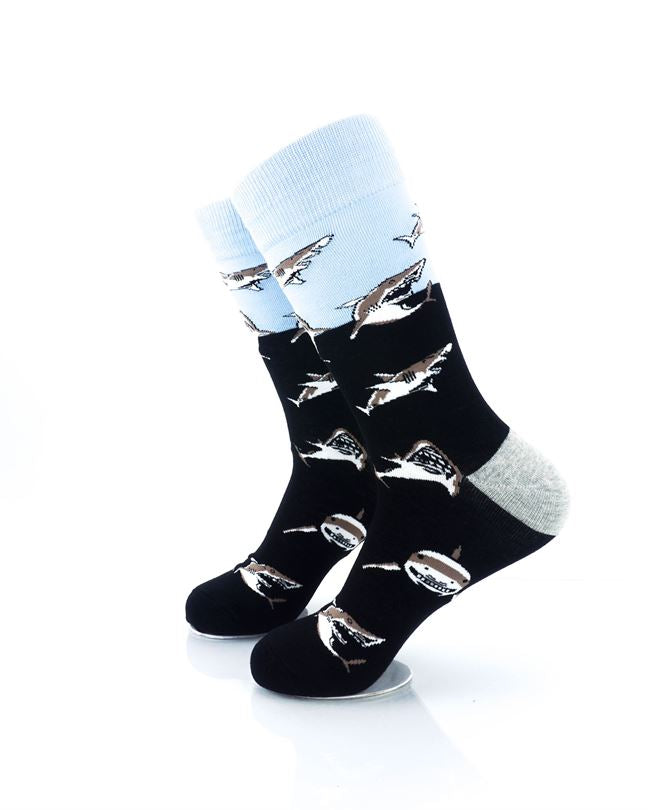 cooldesocks shark swarm crew socks left view image