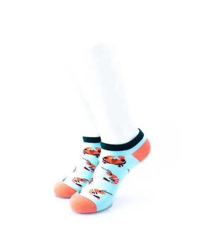 cooldesocks shrimp seafood ankle socks front view image