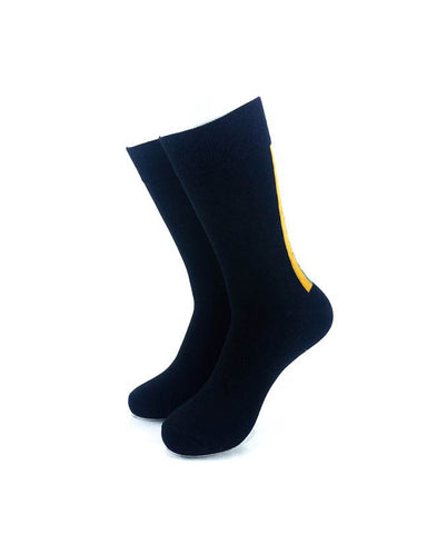 cooldesocks simple stripe black green crew socks front view image