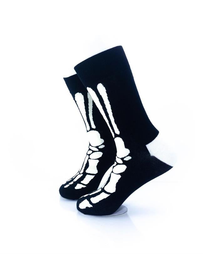 cooldesocks skeleton feet crew socks left view image