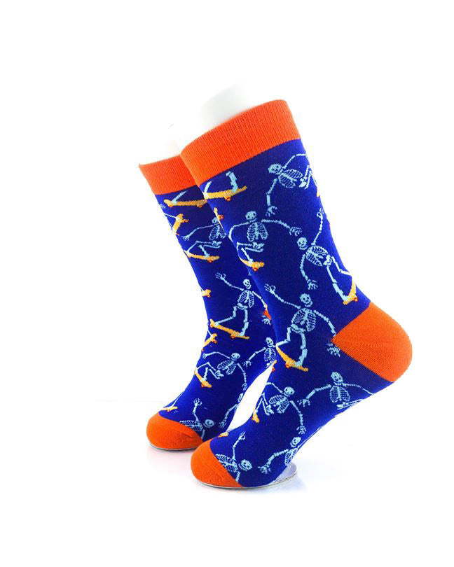 cooldesocks skeleton skating crew socks left view image