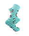 cooldesocks smilling bulldog green stripes crew socks right view image