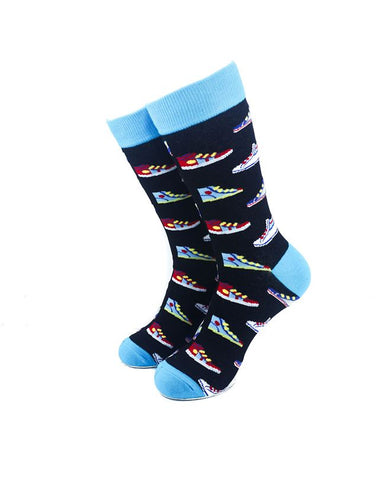 cooldesocks sneakers blue crew socks front view image