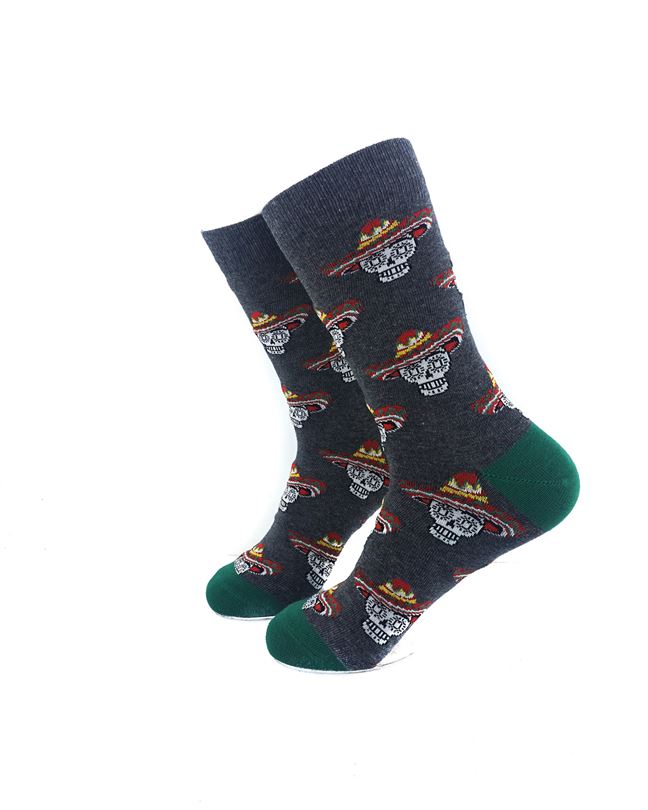 cooldesocks sombrero skulls crew socks left view image
